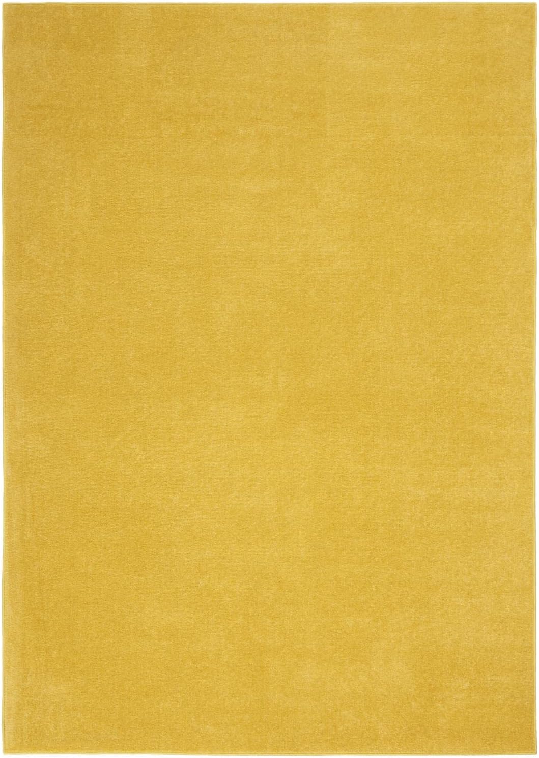 Nourison Essentials Indoor/Outdoor Yellow 5' x 7' Area Rug, Easy -Cleaning, Non Shedding, Bed Room, Living Room, Dining Room, Backyard, Deck, Patio (5x7)