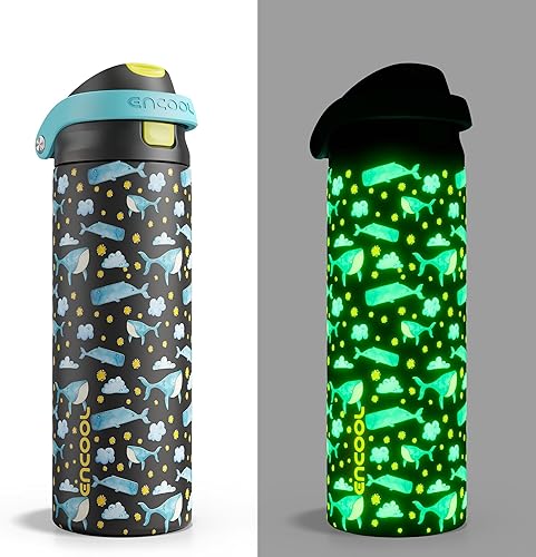 Miniatura 125 de ENCOOL - Botella aislante para agua, acero inoxidable con pajilla, mantiene el frío, tapa abatible de un solo toque, sin Bisfenol A, a prueba de