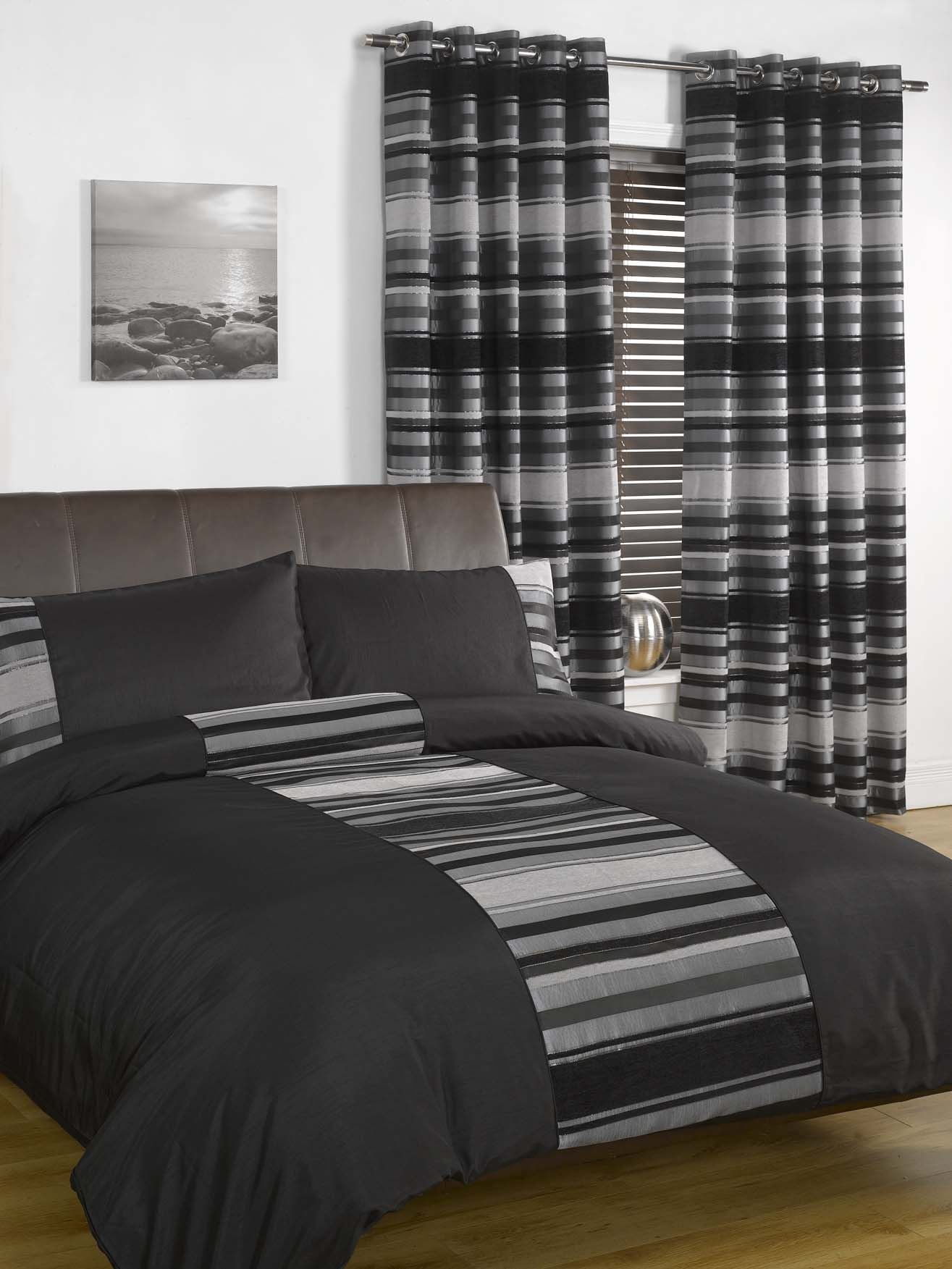 Rapport Home New York Chenille Stripe Cream King Duvet Cover Set