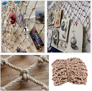 Outdoor Mesh Rope Climbing Netting Heavy Duty Anti-Fall Jute Hemp - Stair Anti-Fall Adults Fitness Jute Cargo Background Wall Decorative (1×8m, 6mm/8mm, 6cm/8cm/10cm/12cm/15cm) Safety Net for Kids