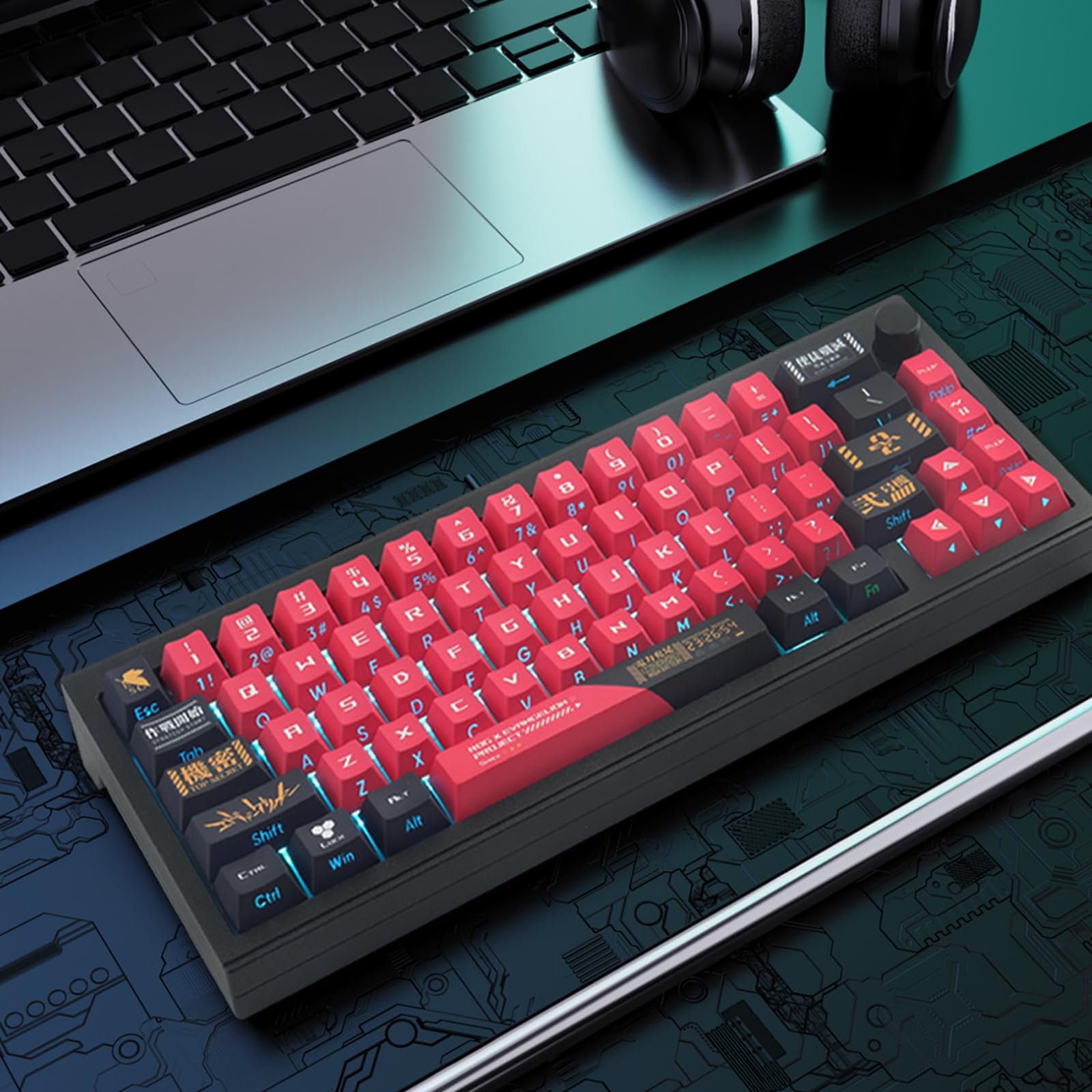 PBT Keycaps, 129 Touches Double Shot Keycaps Dye Sublimation Side Engraved Transparent Japanese Keycap Set for Cherry MX Switches ASIN/ISO Layout Mechanical Keyboards