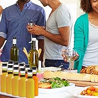 Vista 7 de Mini botellas de licor, paquete de 30 botellas herméticas de plástico con tapa negra, 1.7 onzas vacías de alcohol con 10 embudos, miniatura