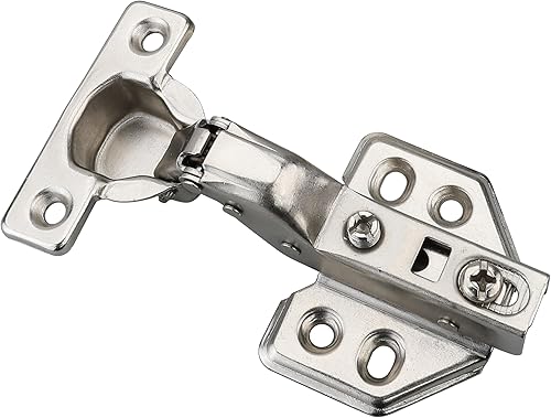 Miniatura 5 de Bisagra de cierre suave de 1.024 in para puerta delgada, bisagra de gabinete oculta con tornillos, acabado de níquel, 2 unidades