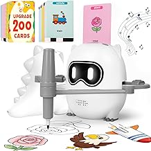 Drawing Robot with 200 Upgraded Drawing Cards for Kids 3 4 5 6 7 8 Year Old, Voice Interactive Educational Drawing Machine, Montessori Learning &amp; Painting Toy, Rechargeable 4-in-1 Robot for Boys Girls