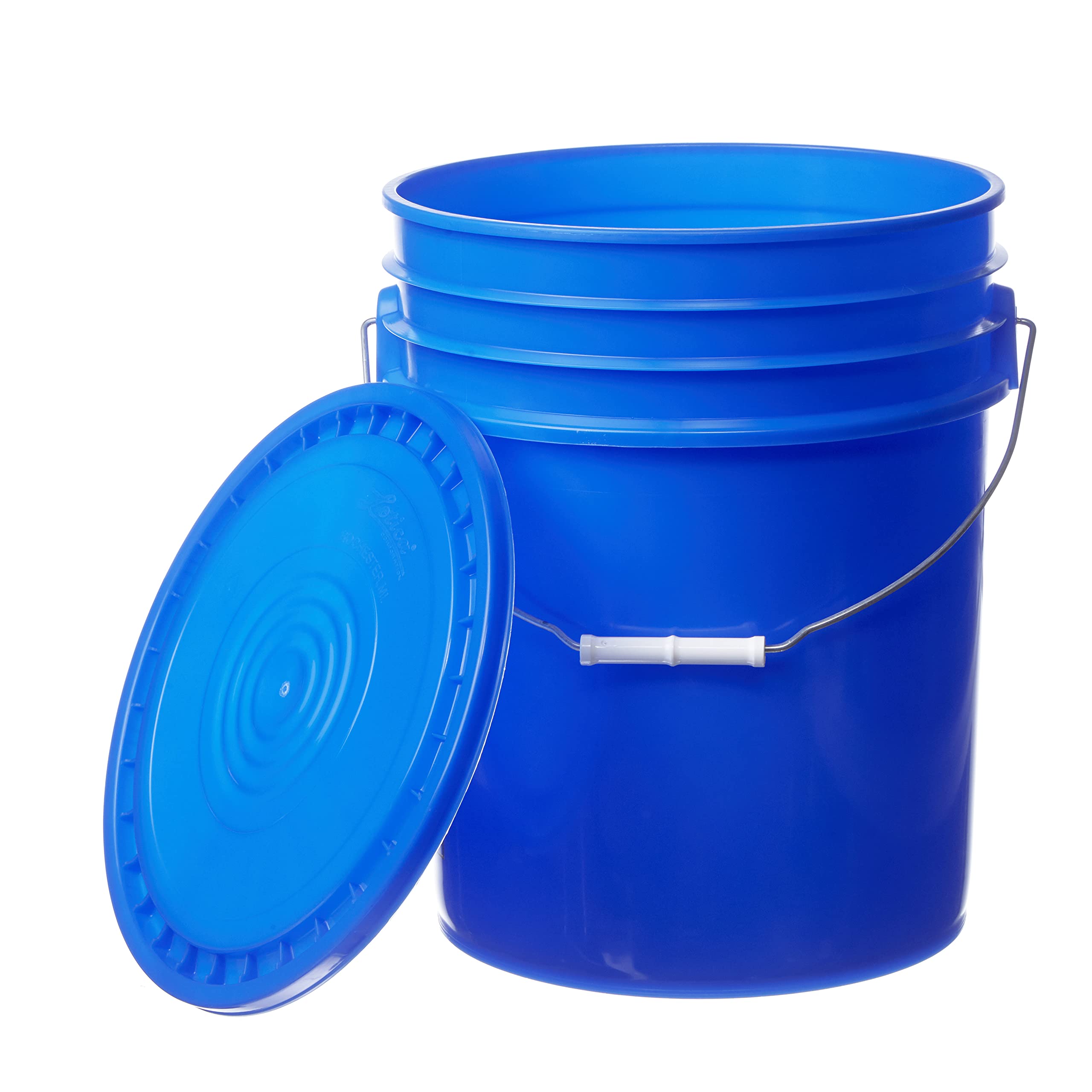 Buy Letica Premium 5 Gallon Bucket with Easy Peel Lid, HDPE (6 Pack, Blue Bucket & Blue Lid