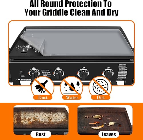 Miniatura 4 de Alfombrilla de silicona de 36 pulgadas y espátula para parrilla Blackstone de 36 pulgadas, cubierta de silicona de grado alimenticio para