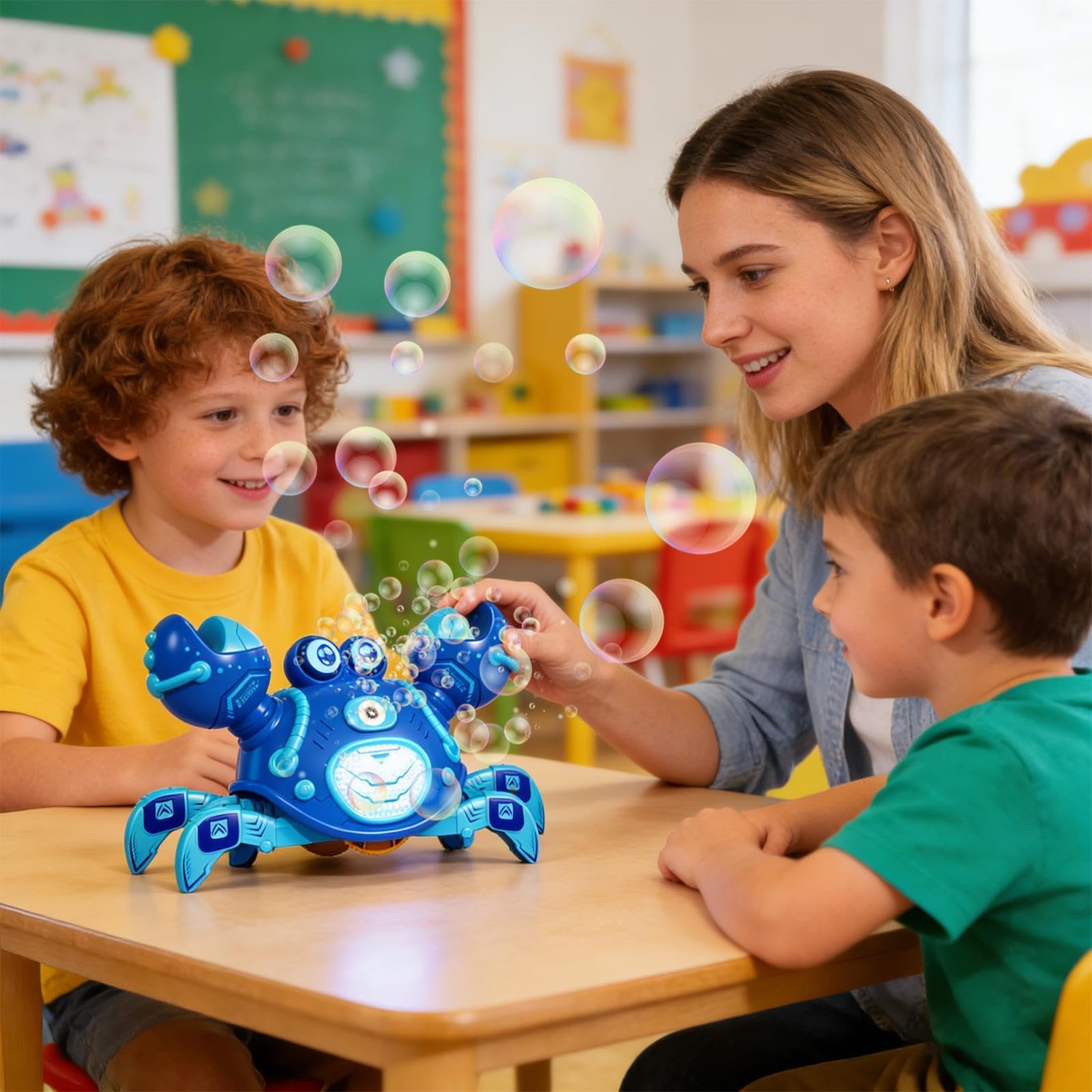 Giocattolo Strisciante con Musica Elettrico Ricaricabile | Simpatico Generatore di Bolle per Bambini per Bambini Bambine Casa Scuola Esterno Campeggio Spiaggia Compleanno Festa