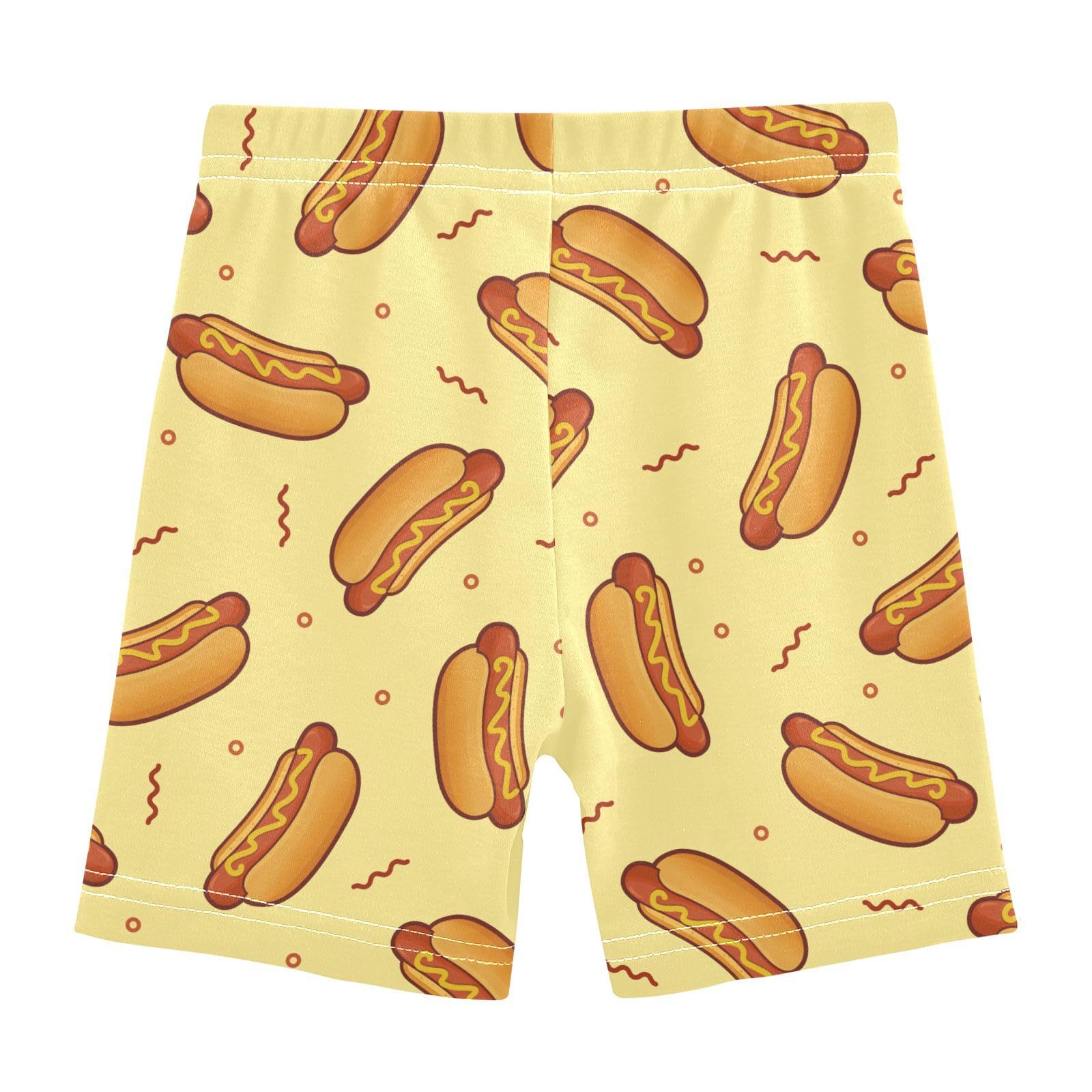 JHKKU Girls Hot Dog Shorts Cotton Cartwheel Bike Kids Biker Under Dress Dance Short Girl Clothes 4T