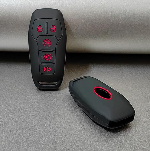 Miniatura 5 de Funda de goma de silicona para llavero compatible con Ford Edge Explorer F-150 F-250 Super Duty F-350 Super Duty Fusion Mustang Lincoln MKX