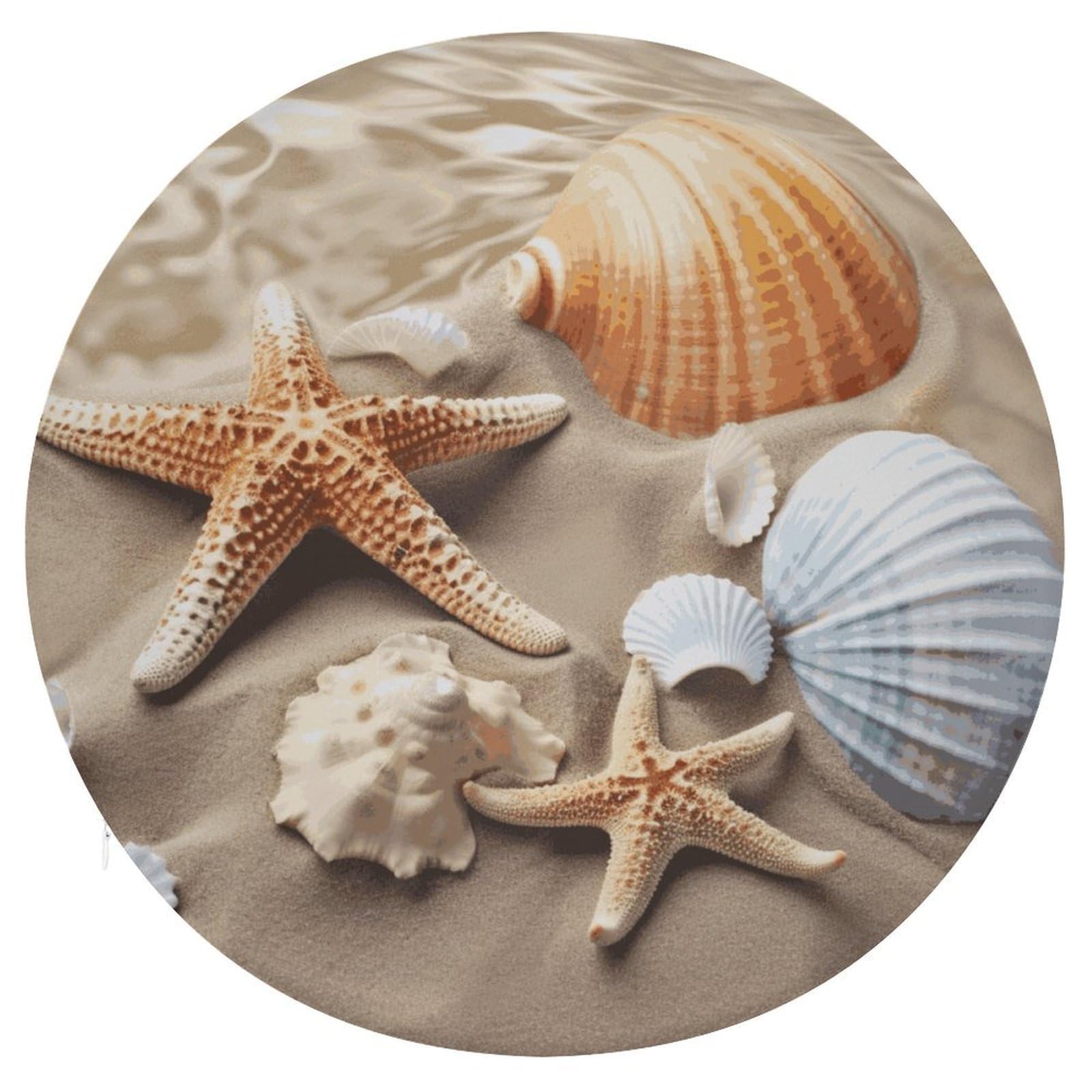 Adfgyerh Style Sea Shell Starfish Cushion Memory Foam Pillow Core，Seat Cushion Detachable Design，Chair Cushions Suitable For All Seasons, And Can Be Used In Offices, Dining Rooms, Homes, And Other Settings.