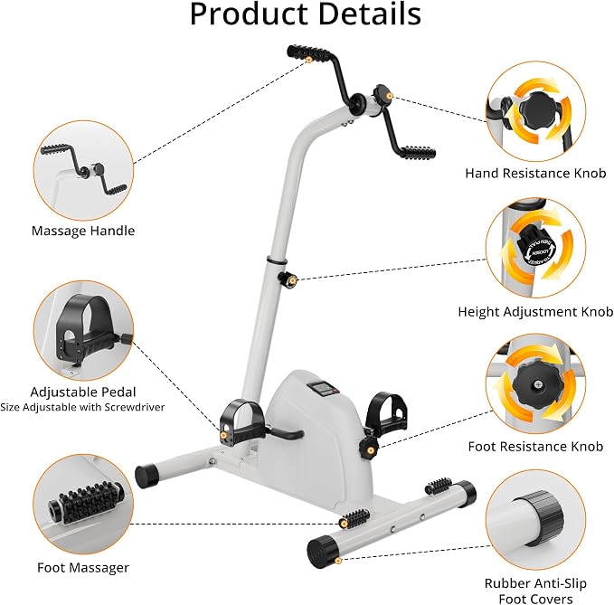 Bicicleta Pedal Ejercitador de Mano y Piernas Ajustable para Adultos miniatura 5