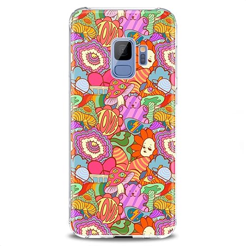 Miniatura 8 de Cavka Funda compatible con Samsung A91 A70 A52 A51 A50 A20 A11 A12 A13 A14 A03s A02s Slim Fit Ligero Groovy Hippie 60s Flexible Peace Flowers Print