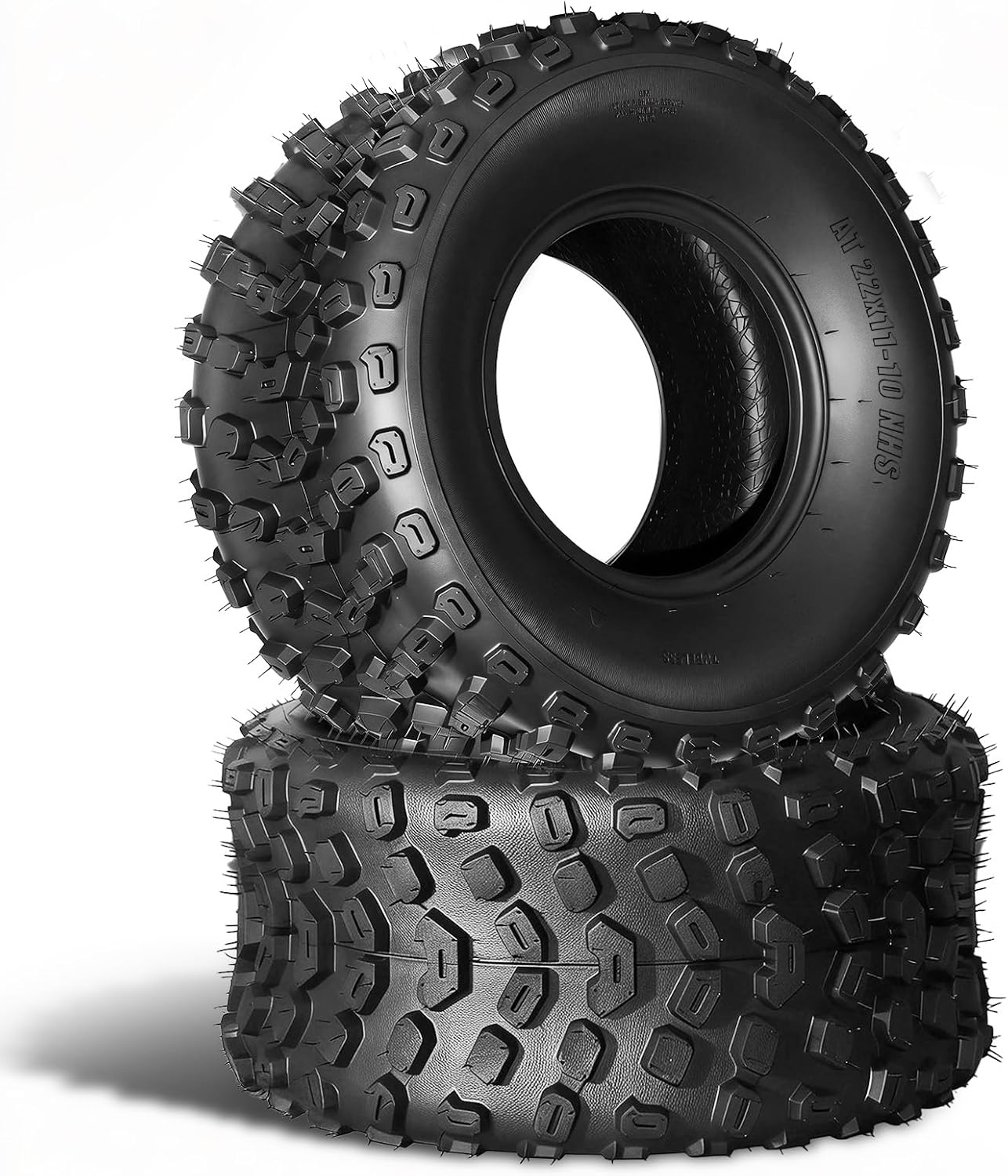TRIBLE SIX 22x11-10 ATV/UTV Tires, 22x11x10 All-Terrain Mud & Trail Tires, 6-Ply Rated, Tubeless, Puncture Resistant, Directional Tread, Set of 2
