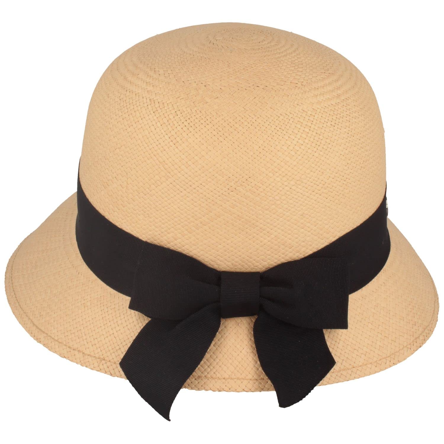 Breiter Chapeau Cloche de Soleil Panama Original pour Femme Chapeau de Paille Bolero d'été de l'Equateur Traditionnel Tressé à la Main Protection UV 50+