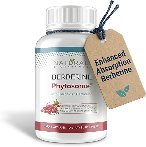 Miniatura 11 de Fitosoma de berberina con Berbevis, suplemento de absorción mejorada de 550 mg para apoyo metabólico y salud cardíaca, complejo de berberina
