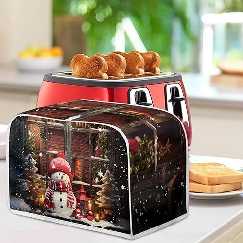 Vista 211 de UNICEU Funda acolchada para tostadora con patrón de café, se adapta a la mayoría de tostadoras estándar de 4 rebanadas patrón de café,Hojas de otoño