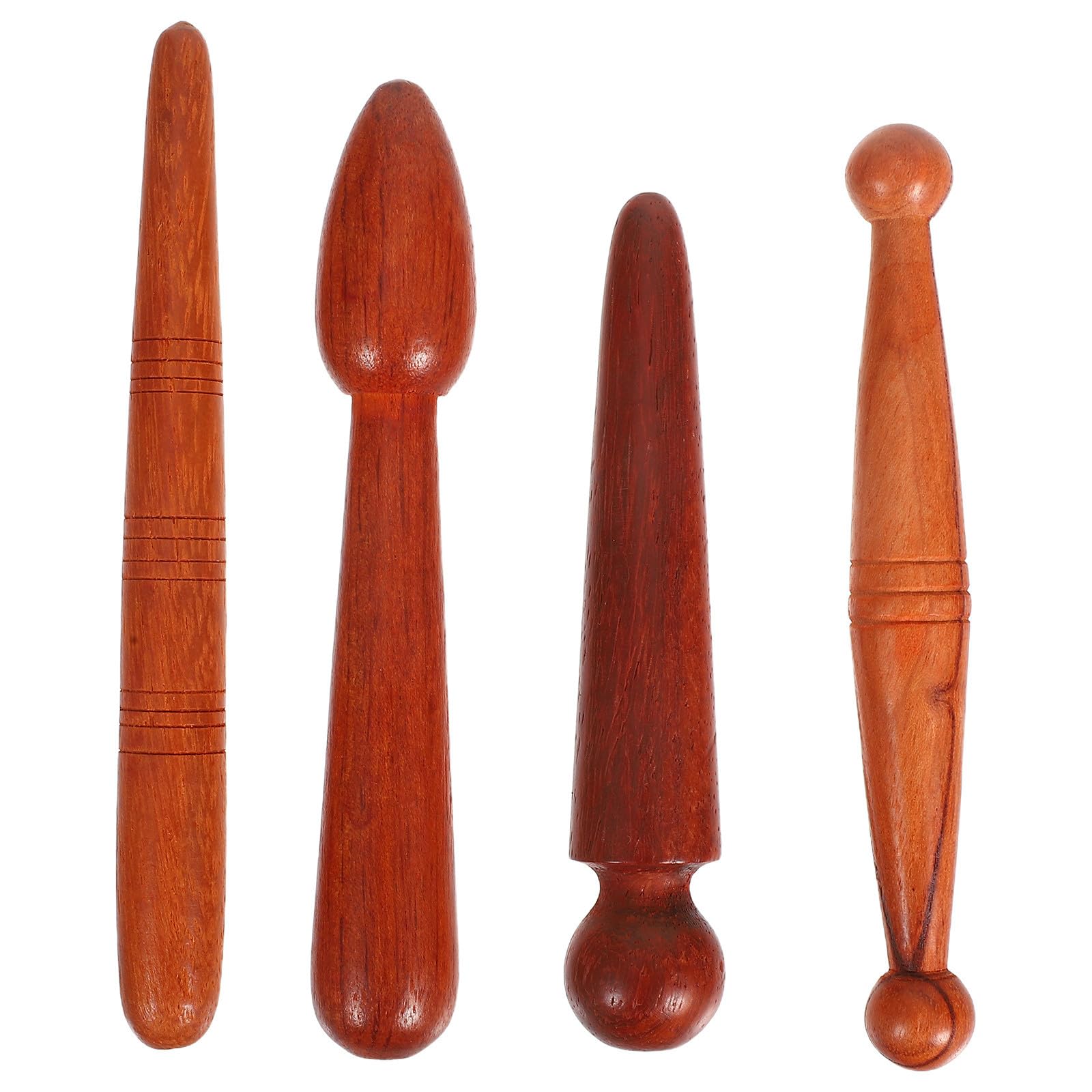 Palos Masajeadores de Pies Herramienta Tradicional para Acupresión y Alivio de Fatiga Juego de 4 de Madera Marrón y Medicina China Producto para Uso Doméstico para Masaje en Casa