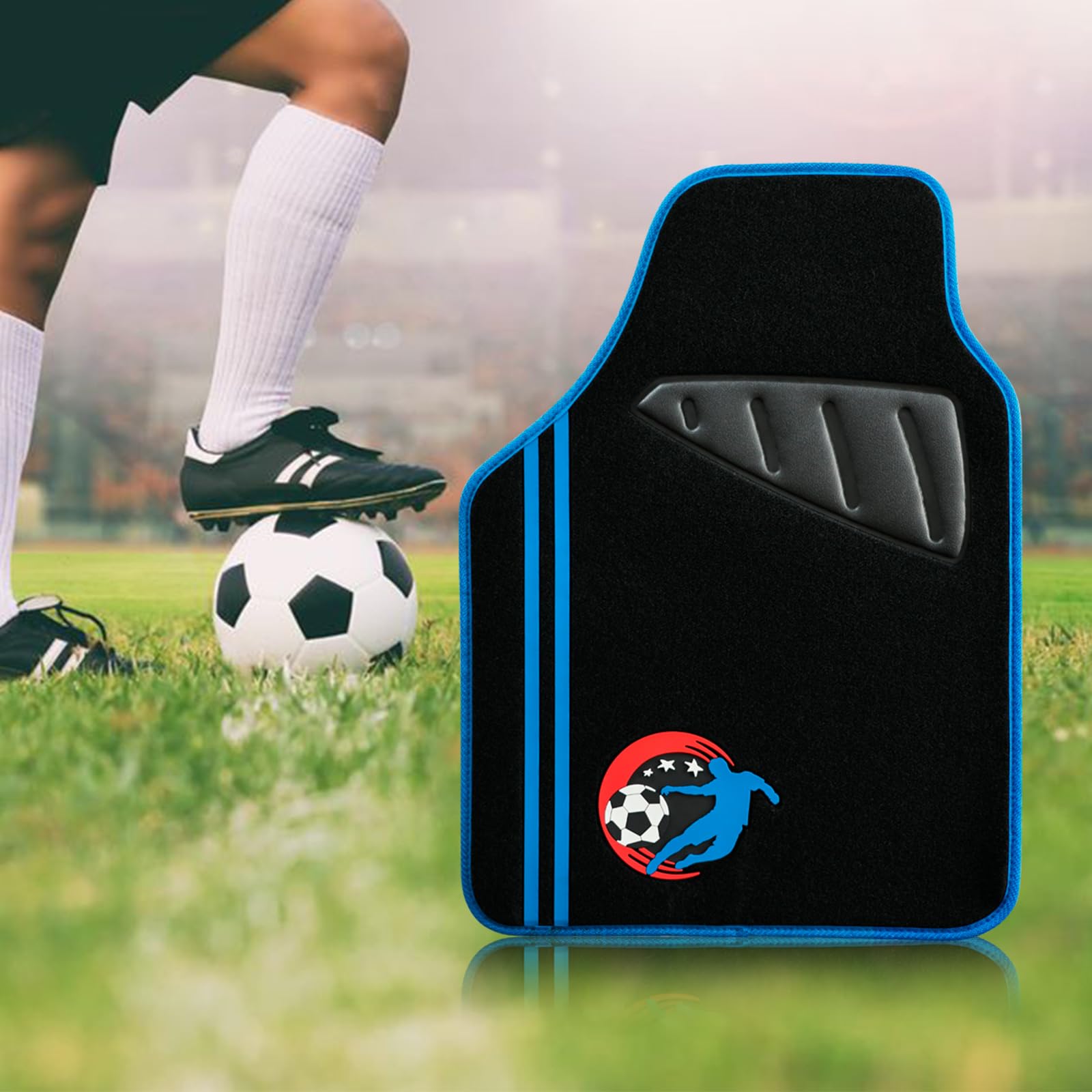 August Auto Universal Soccer and Trim Design Car Floor Mats Understated Nobility Blue Car Floor Mats with Heel — view 8