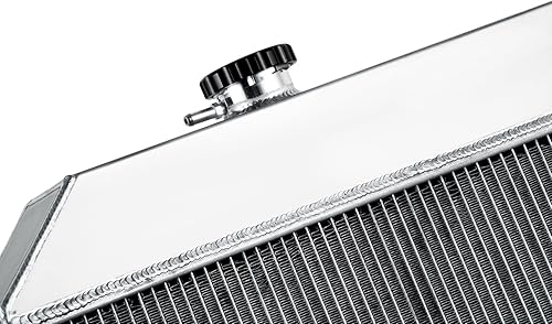 Miniatura 7 de Radiador completo compatible con Ford Van E-150 E-250 E-350 5.0L 5.8L, 4 filas de radiadores de aluminio de 4 filas, radiadores de flujo descendente