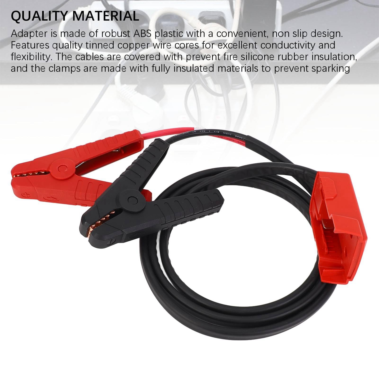 SIXRUN Cables de Puente con Adaptador ABS 8AWG Cable de Arranque de Automóvil para Batería de Iones de Litio de 18 V Arranque de Emergencia para Motores de Gasolina Diésel y Propietarios de Vehículos