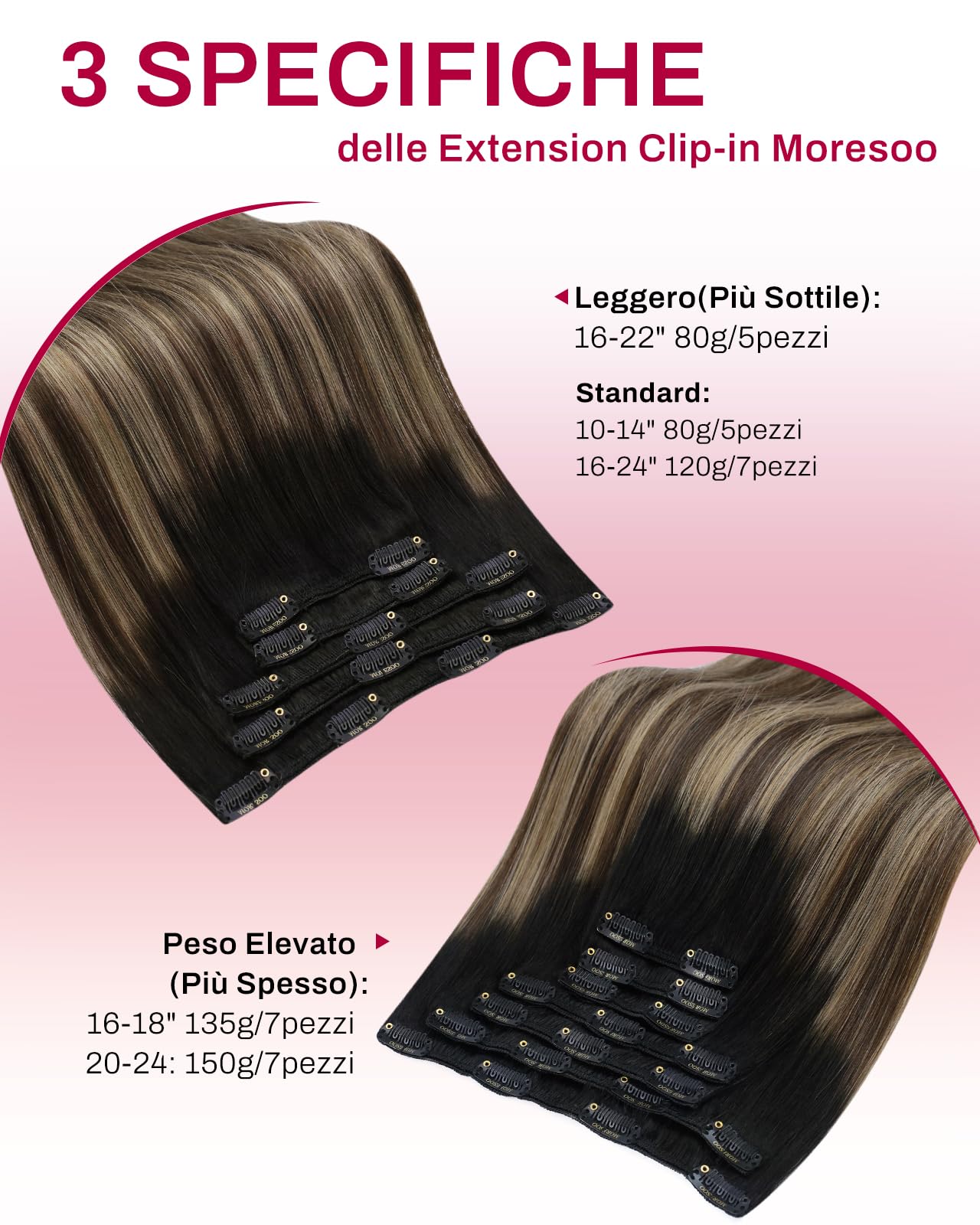 Moresoo Hair Extensions Clip in Real Hair Dark Brown Invisible Full Head Clip in Human Hair Extensions Brunette Shoulder-length Short Remy Hair 12 Inch 5 Pieces/80g #2 — view 246