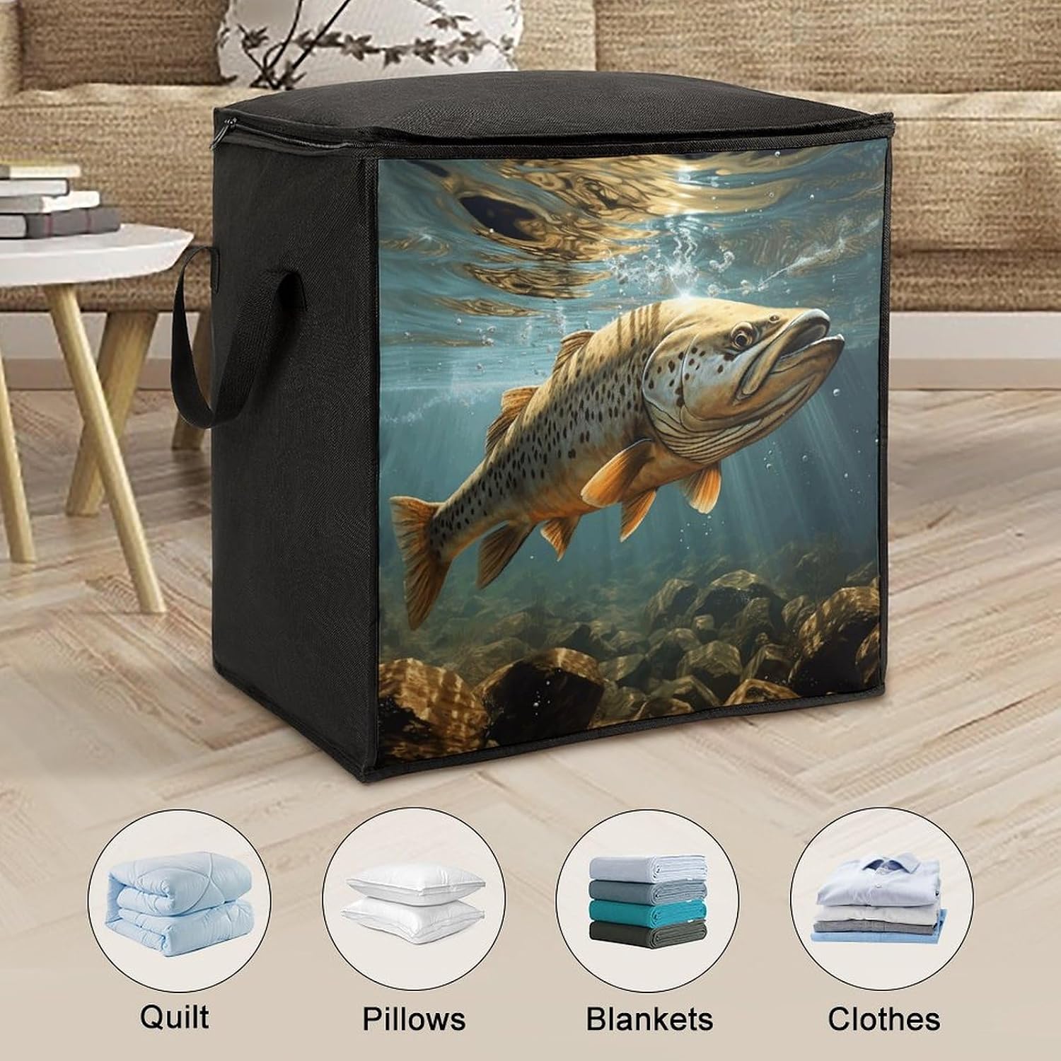Comforter Storage Bag Large Capacity Zipper Clothes Storage Bag 70L image 3