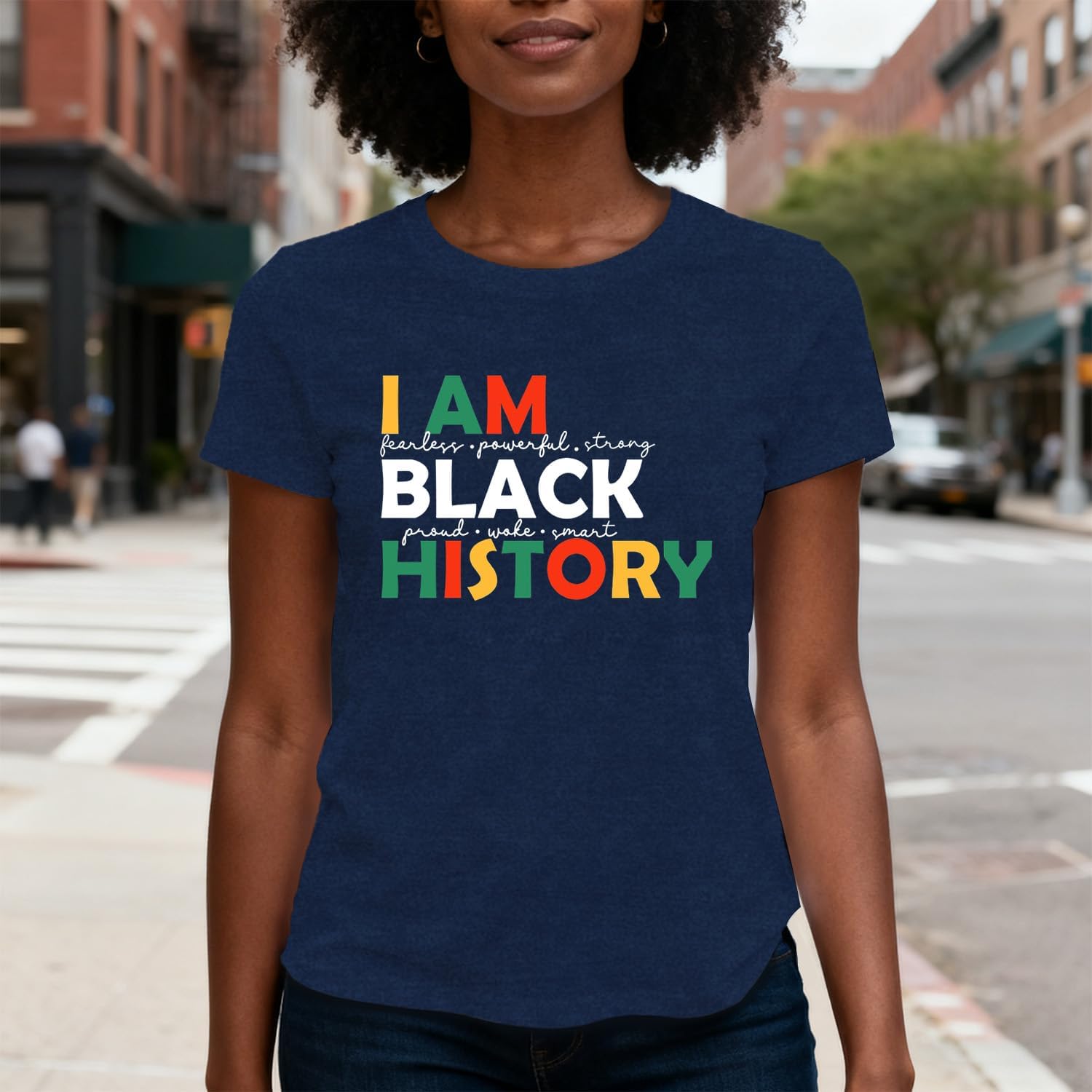 Black History Shirts for Women I am Black History Month T-Shirt African American Short Sleeve - Image 2