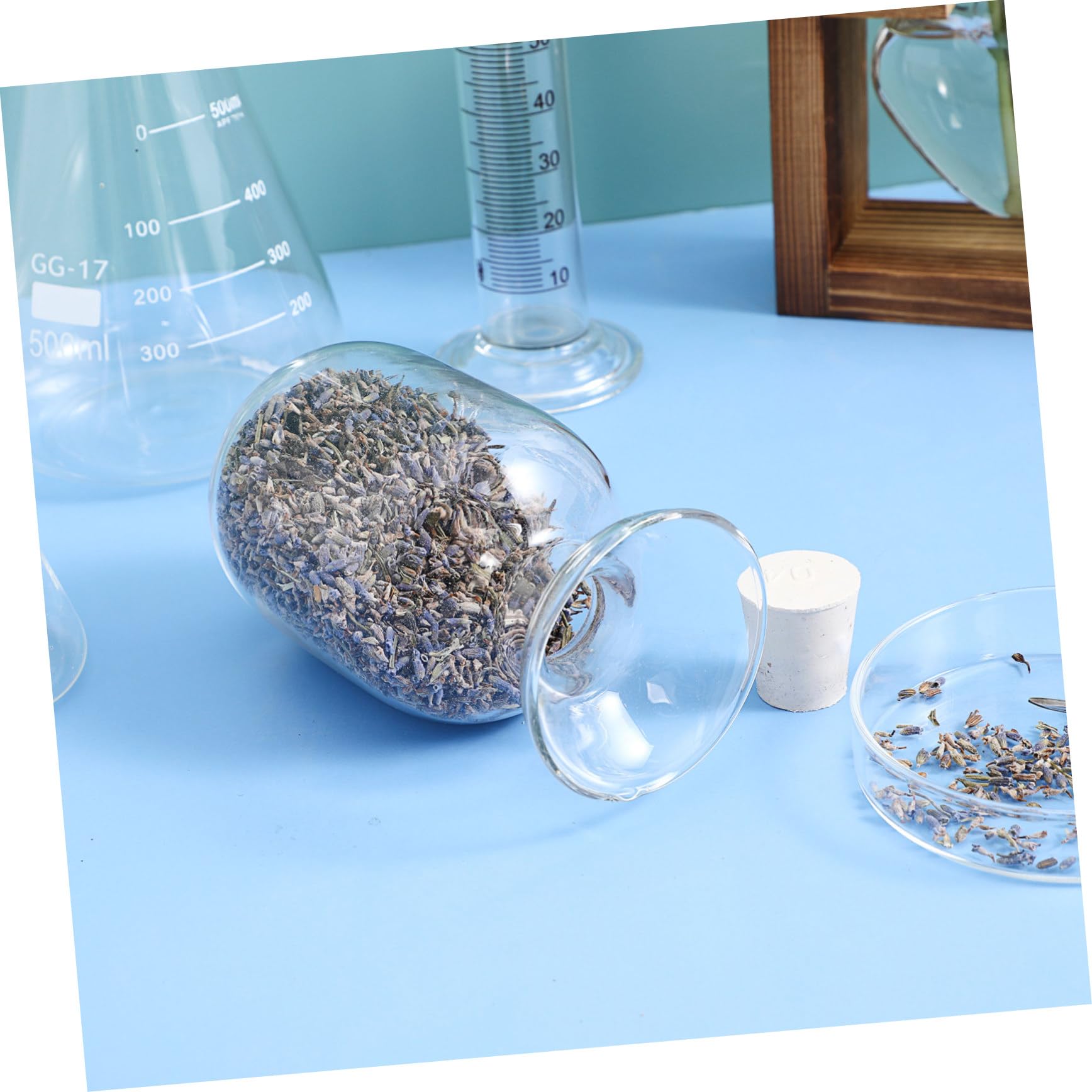 Levemolo Glass Match Jar Apothecary Bottle for Matches Simple Syrup Terrarium Round Display Bottle