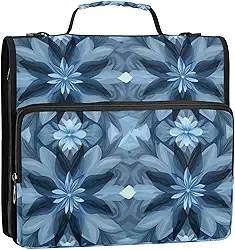 Fichário organizador de 3 anéis roxo crepúsculo com alça e alça de ombro removível, vários bolsos, organizador de portfólio adequado para ensino médio Bolsa de almacenamiento de archivos