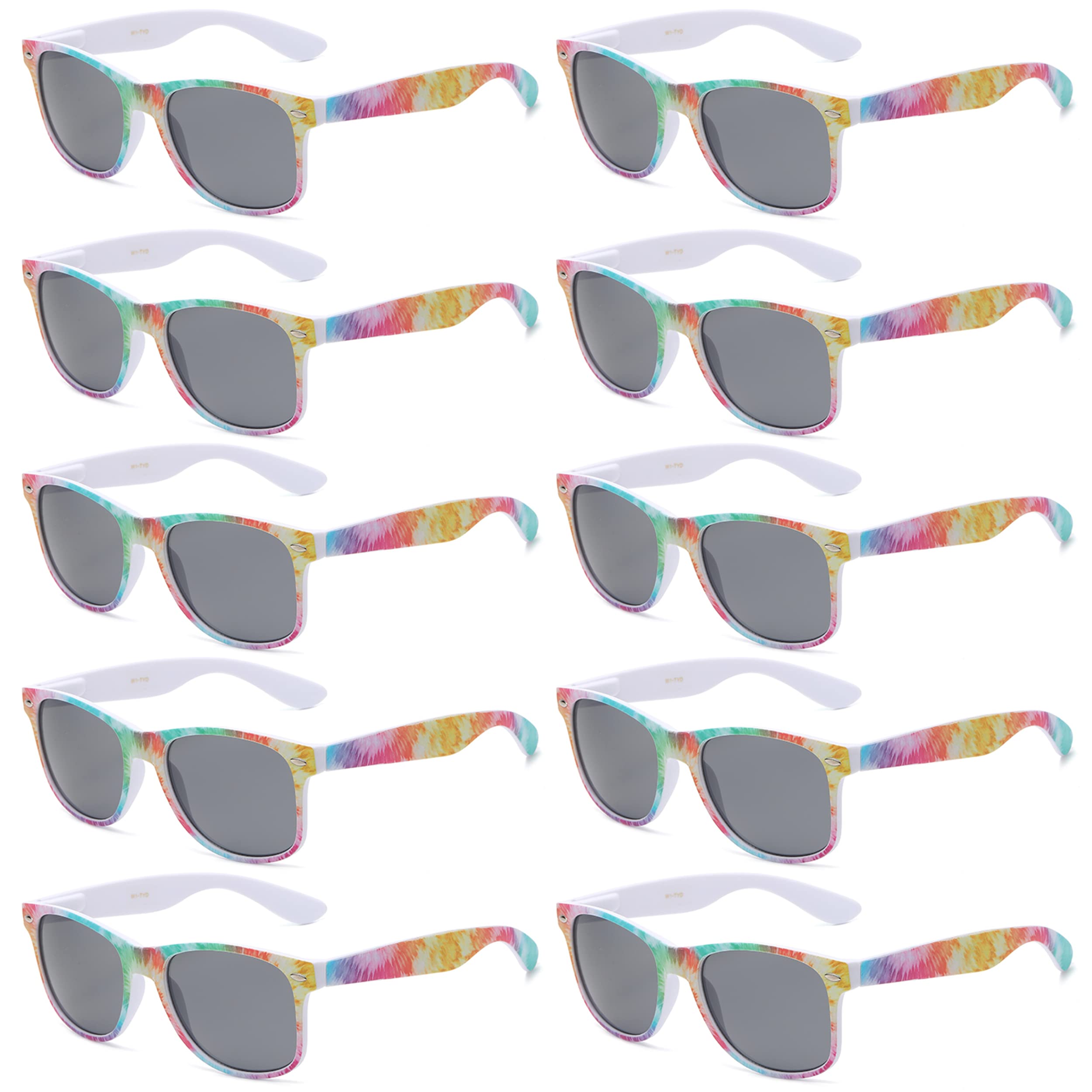 Got Shades Wholesale Bulk Unisex 80's Retro 100% UV Sunglasses for Adults - 10 Pack - w/Flex Hinges