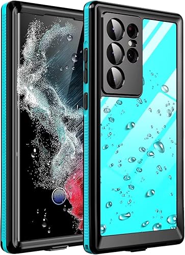 Ezanmull Funda impermeable para Samsung Galaxy S22 Ultra con protector de pantalla integrado, a prueba de polvo, a prueba de golpes, a prueba de