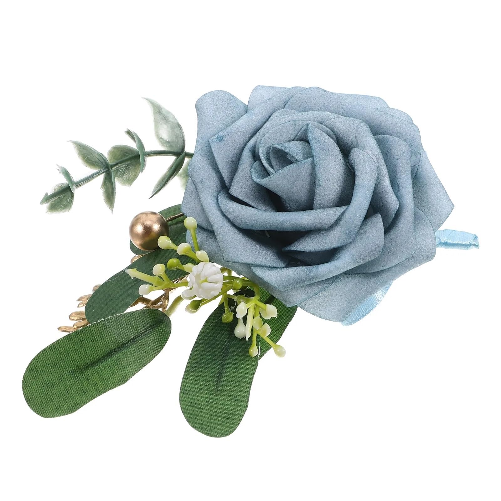 Hzomif Boho Artificial Flower Wedding Corsage 4pcs Artificial Boutonniere Fresh Color Rose Design Wedding Groom Bride Corsage Party Decoration Photo Prop Wedding Boutonniere