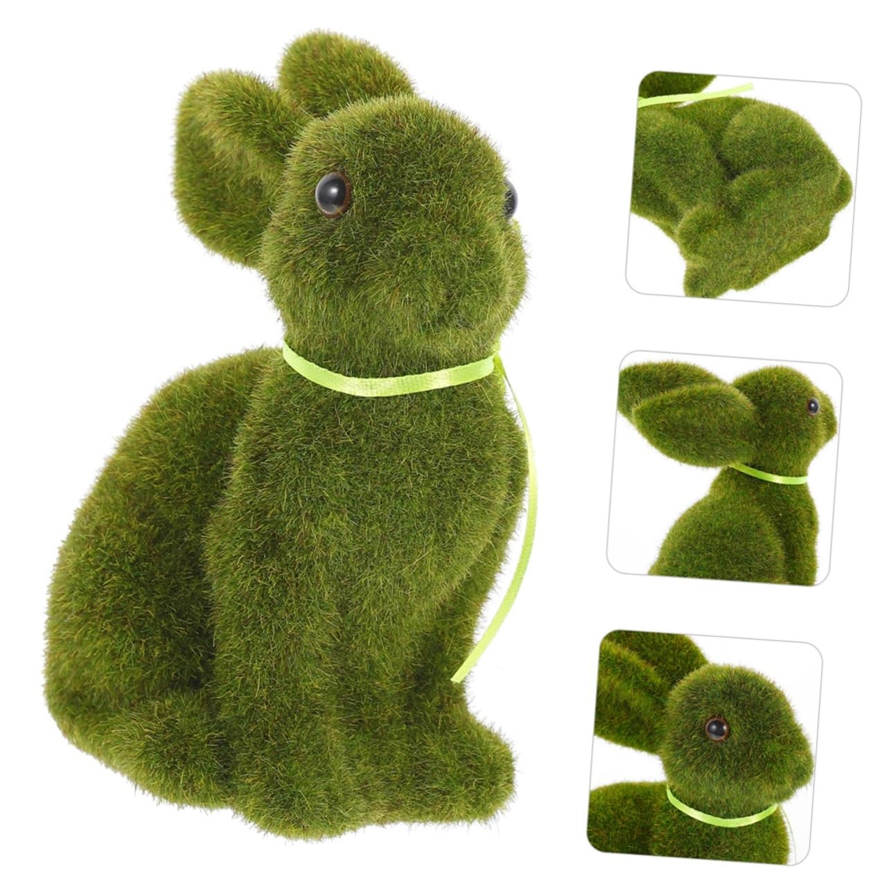 YARNOW 2 Ensembles Lapin Floqué Foins Lapin De Bureau Décoration De Hamster Figurine Accessoires pour Cochons d'Inde Verser Art Topiaire Lapin De Terrarium Multi Mousse Green 4 Pièces * 2
