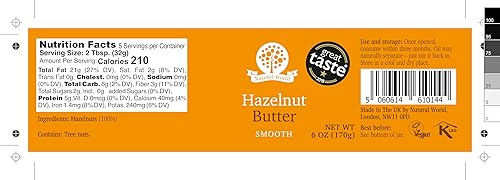 Miniatura 5 de Nutural World - Mantequilla de avellana suave 6 Oz (6.00 oz) - 100% PureSingle Ingredient - Ganador del premio Great Taste