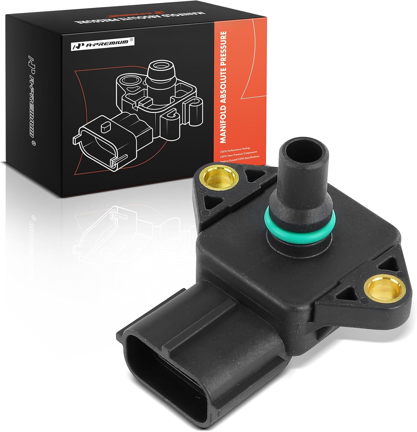 A-Premium Manifold Pressure (MAP) Sensor [3 Pins] Compatible with Volvo S60 2007-2009 2.4L, XC70 2005 2007 2.5L, S80 2004-2006 2.5L, C70 2007 2.5L, S40 2004-2010 2.4L, V50 2005-2010 2.4L