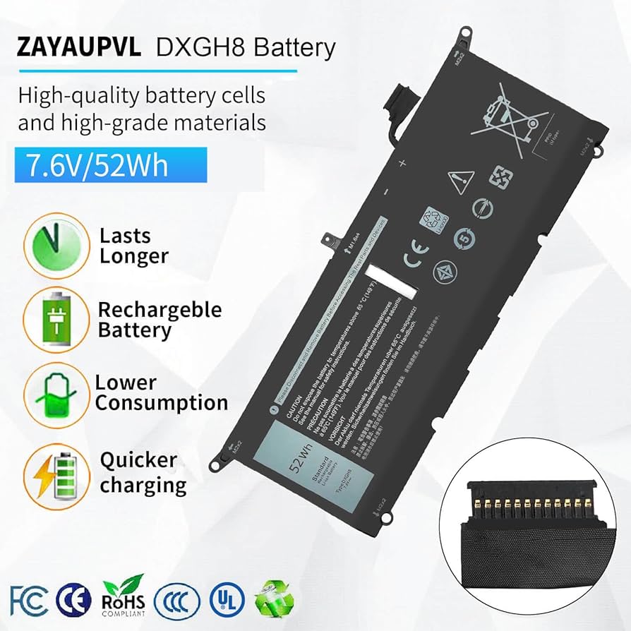 Amazon.com: ZAYAUPVL 52Wh DXGH8 Battery Replacement for Dell