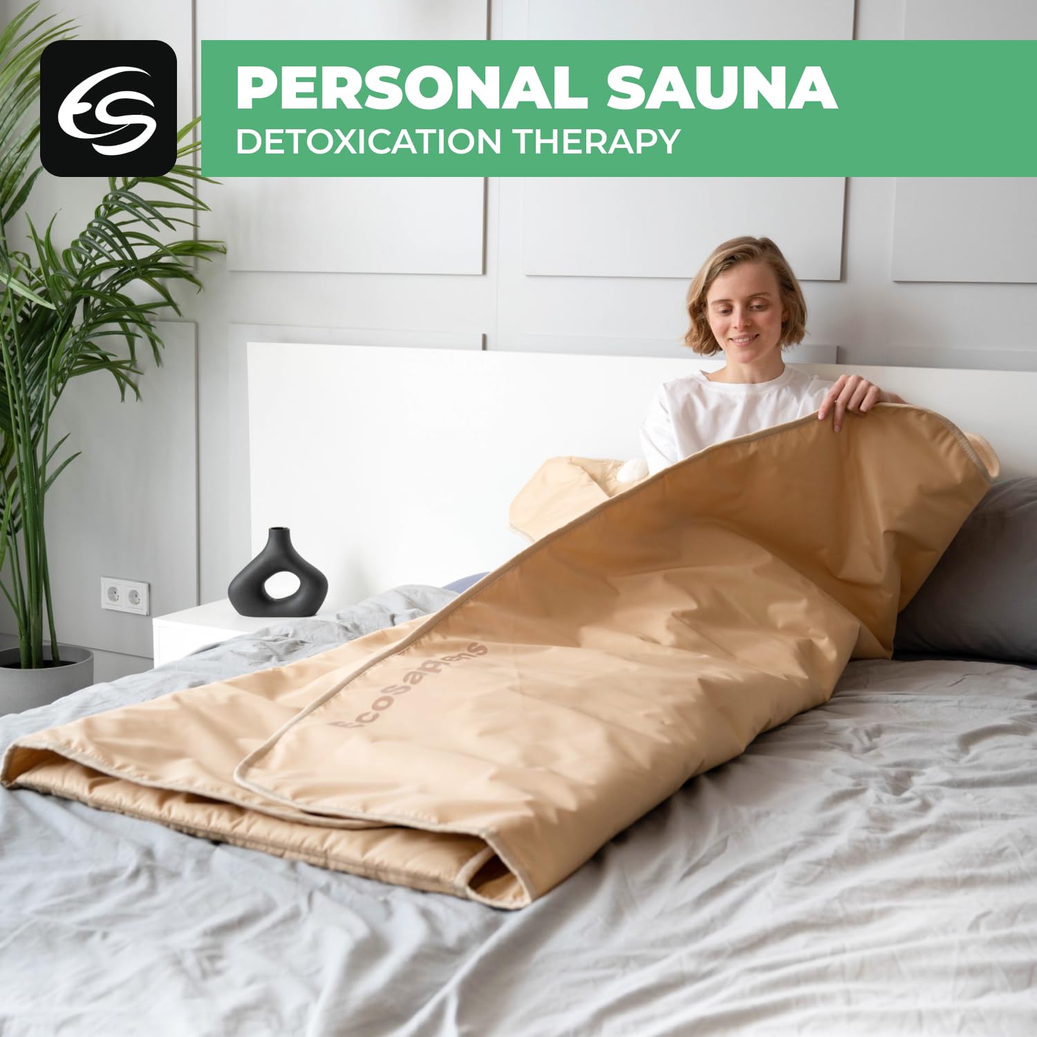 Manta Térmica SPA Infrarroja 180x220 cm, 2 Zonas de Calor con Control Remoto, Sauna Portátil en Casa, Terapia Infrarroja, Desintoxicación Corporal, Antienvejecimiento, Máquina de Belleza