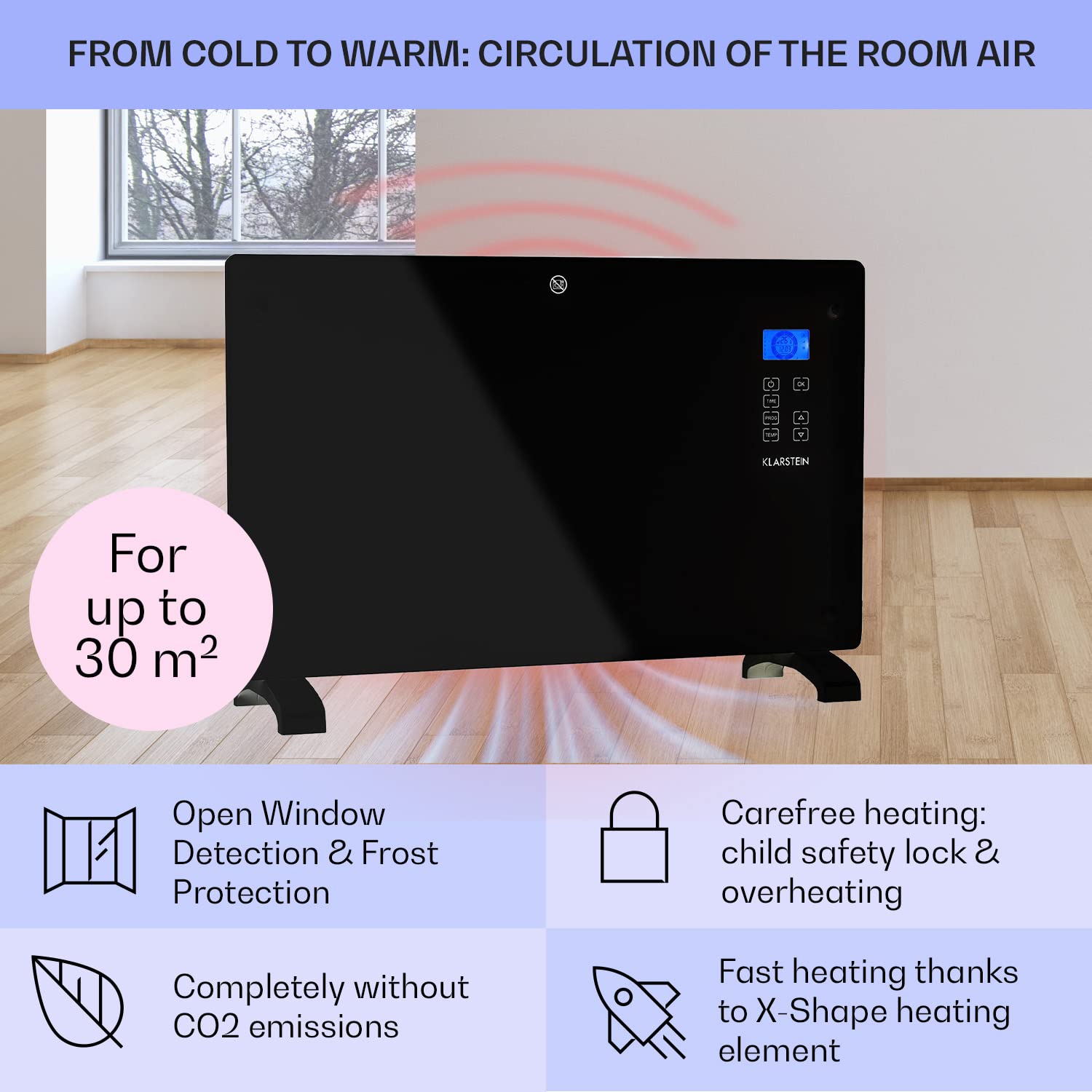Klarstein Energy Efficient Electric Heaters for Home, 2000W Free Standing  Low Energy Convector Heater w/Floor Rollers, Slim Portable Indoor Silent  Storage Heater Wall Mounted Panel Heater, Thermostat : Amazon.co.uk: Home u0026  Kitchen