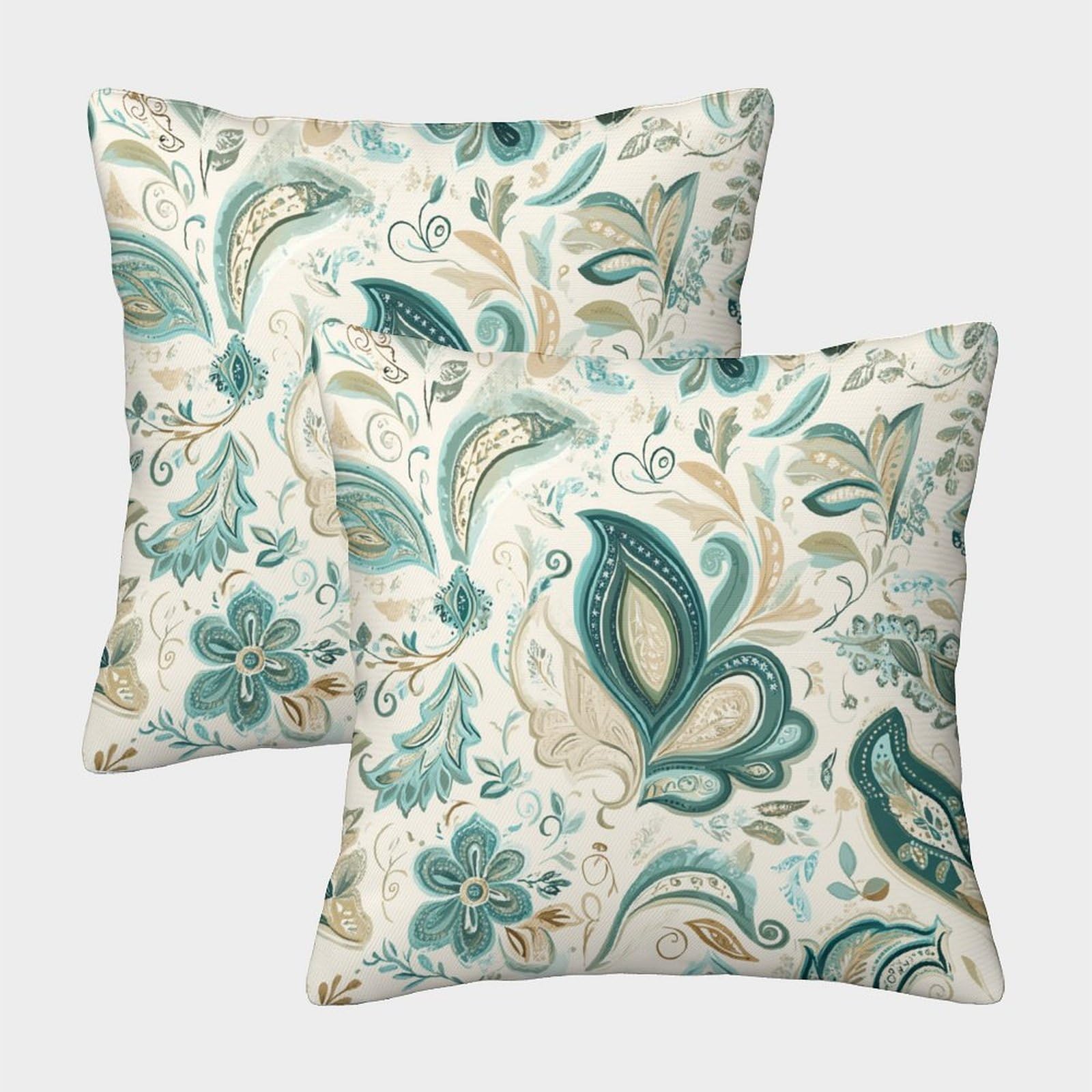 kaiyun 2 Pack 3D Paisley Pattern,floral Elements Cushion 3D Soft Touch Pillowcase,sofa Chair Home Furnishings 45x45cm