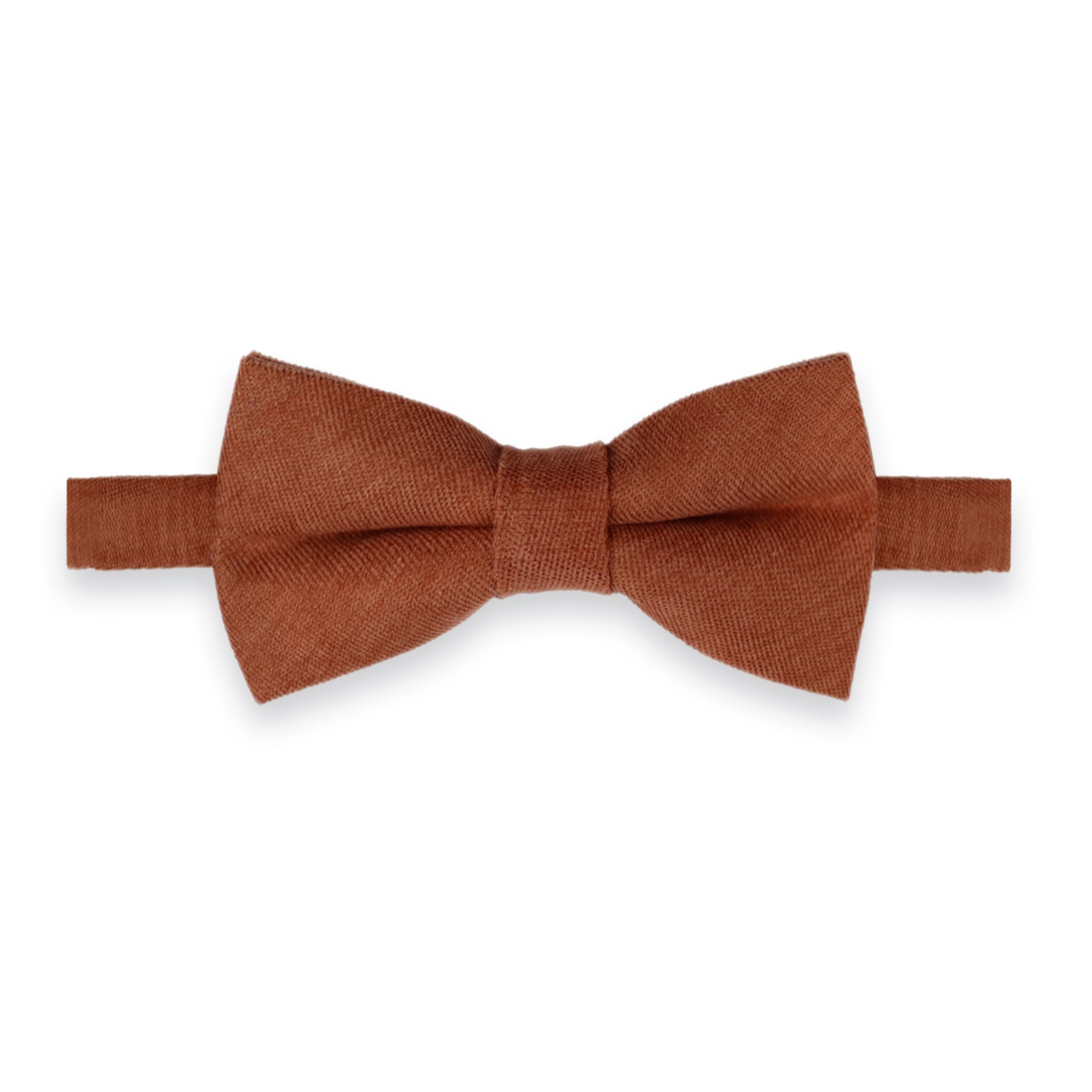 THE GENTS LAB Childrens Adjustable Bow Tie Made From 100% Brushed Twill Cotton | Many Colours (Burnt Orange)
