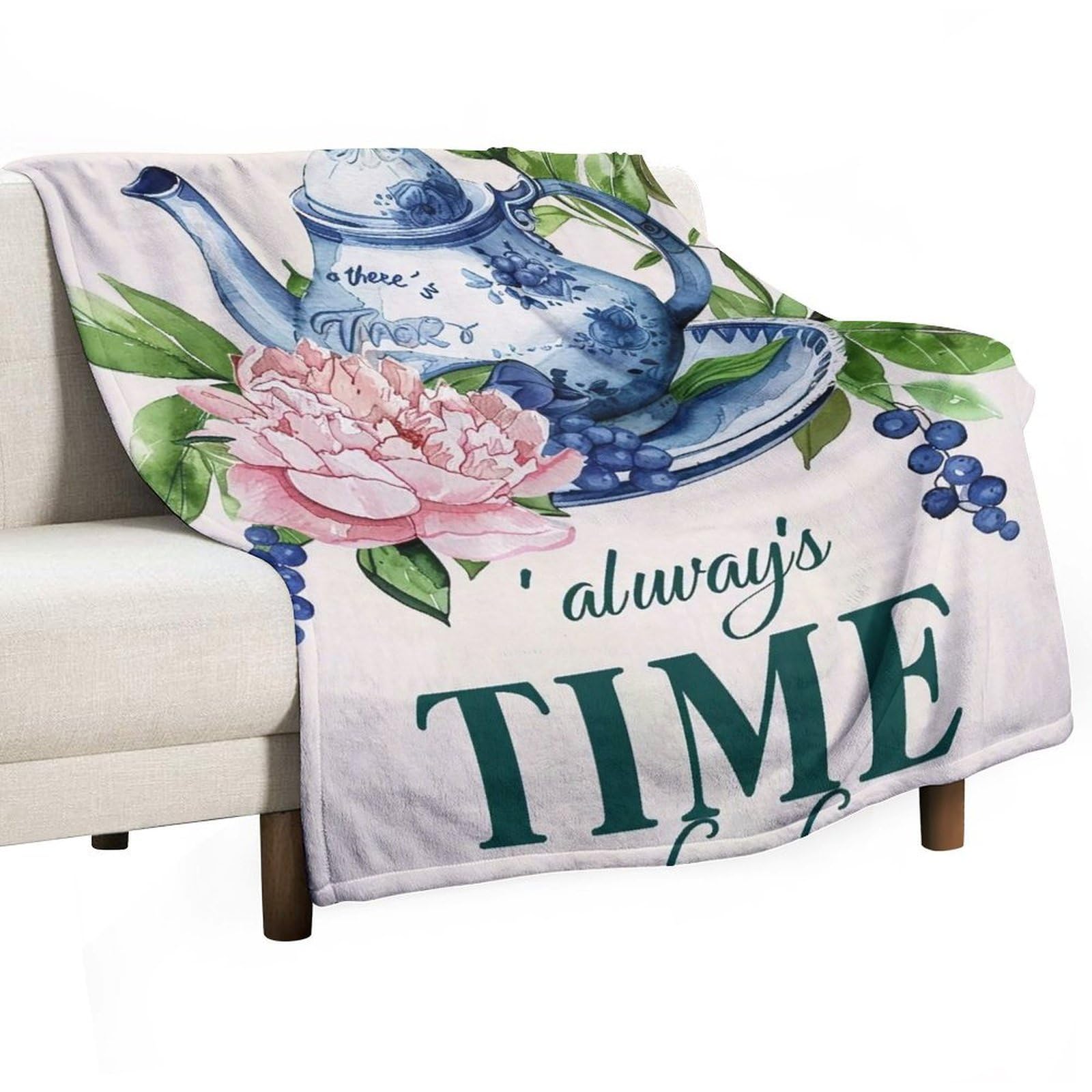 YHGSREUOH Tea-Always-Time_04 Flannel Blankets Fleece Soft Throw Lightweight Plush Gifts for Couch, Bed, Cozy Sofa Plush, Chair, Lovers 80x100cm(30x40in)