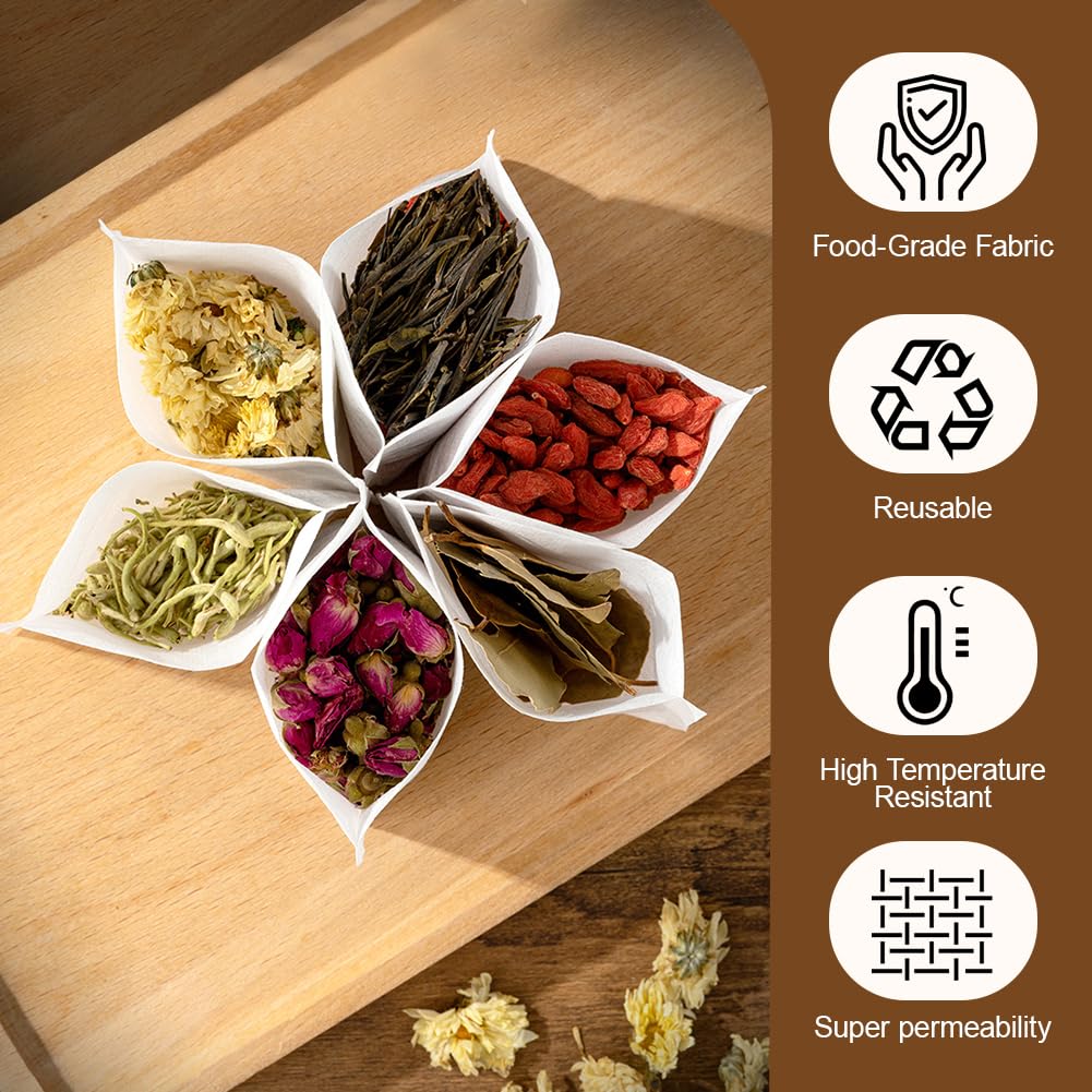 Bolsas de Té Cordón 200pcs 9x10cm Desechables Filtro Vacías para Té Café y Especia