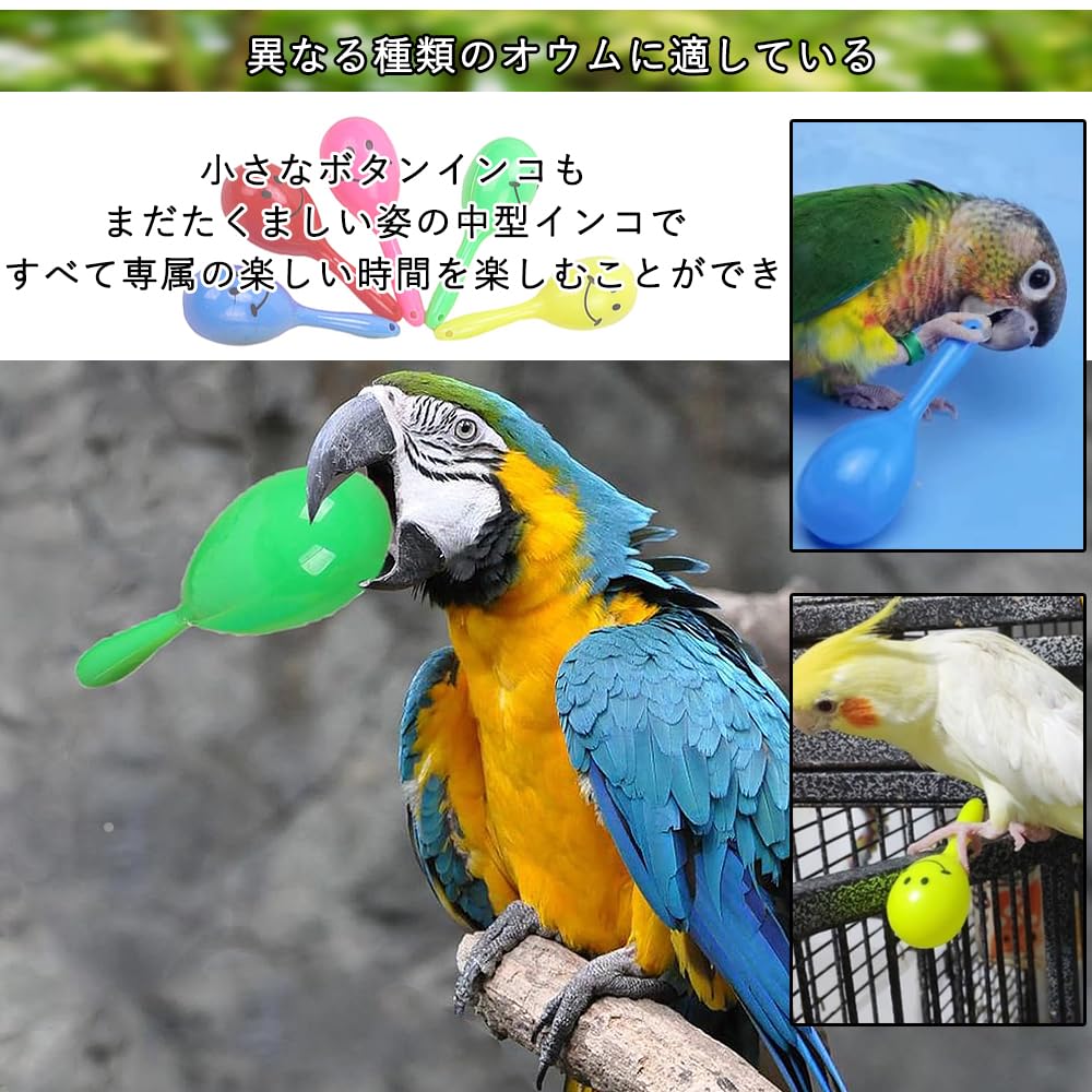 Amazon | 鳥おもちゃ マラカス 小鳥 インコ バードトイ 玩具 鳥用 5色