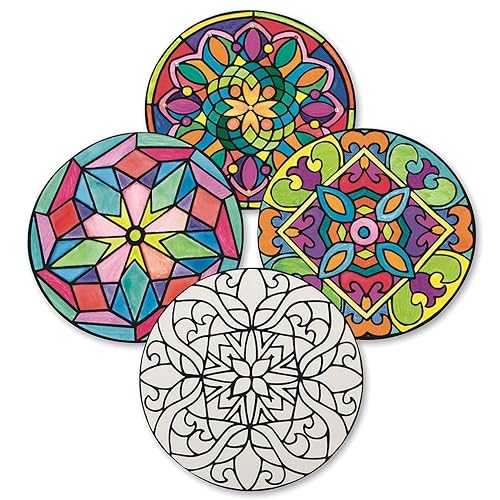 S&S Worldwide Velvet Art Mandalas a color, 10 de cada uno de los 4 diseños, diseños clásicos detallados, color con marcadores o lápices de colores, S&S Worldwide Velvet Art Mandalas a color, 10 de cada uno de los 4 diseños, diseños clásicos detallados, color con marcadores o lápices de colores,