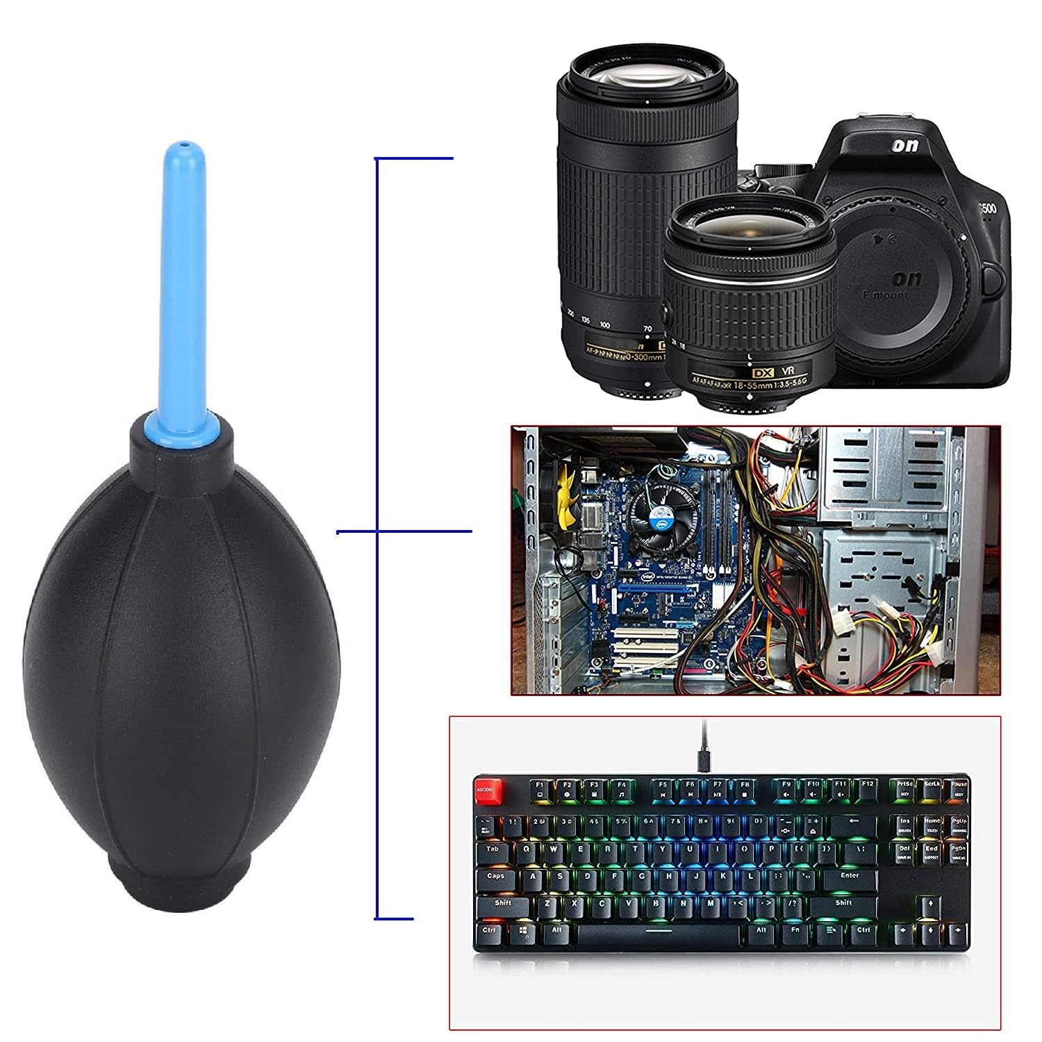 AASONS Universal Professional Silicon Squeeze Bulb Rubber Air Blower Pump Dust Cleaner Remover For PCB, DSLR Cameras, Binoculars, Keyboard, Watch, Computer Laptop CPU Duster Sensitive Electronic Items - Image 2 thumbnail