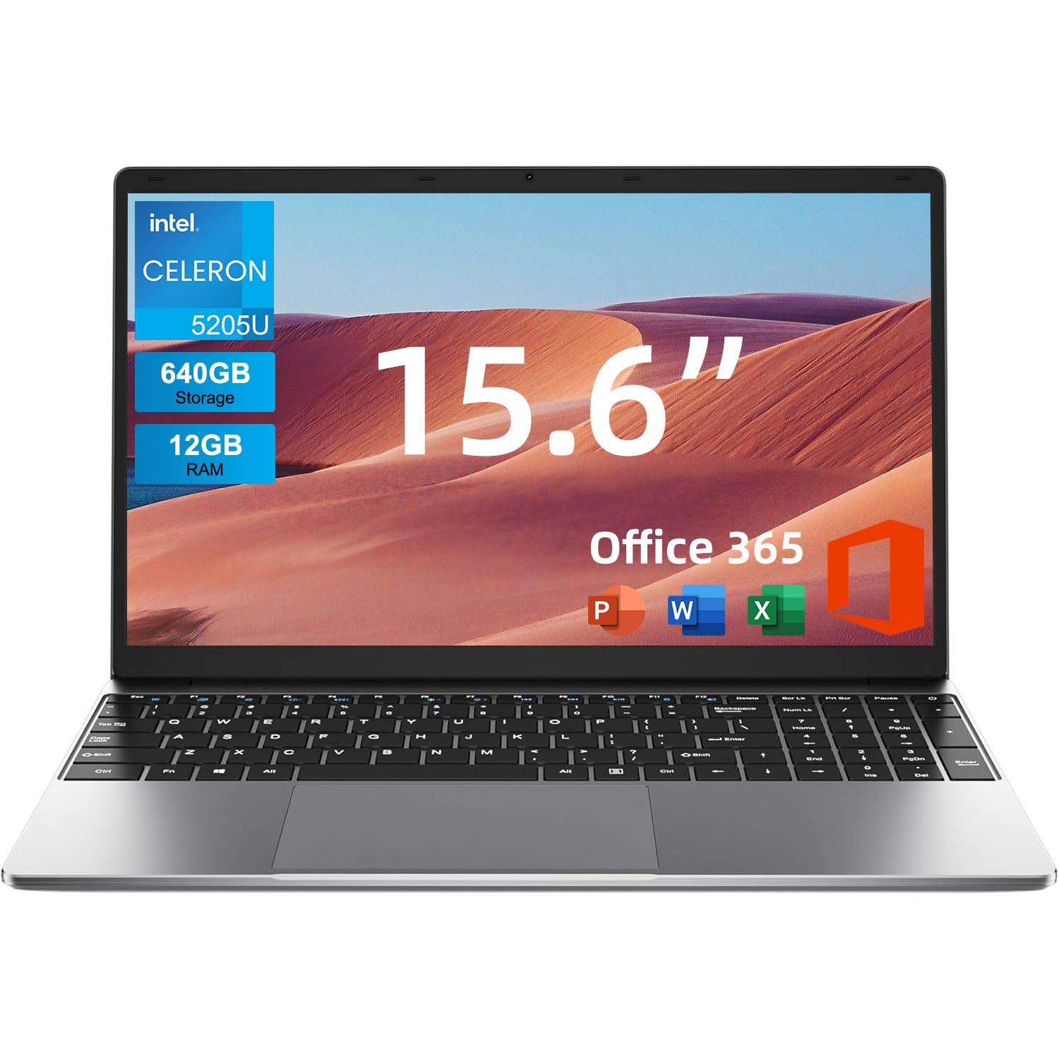 jumper Laptop, 12GB RAM 640GB ROM, 5205U Processor, Windows 11 Computer with Office 365 1-Year Subscription, 15.6 Inch FHD IPS Display, 38Wh Battery, 2 Stereo Speakers, USB3.0 * 2, HDMI.