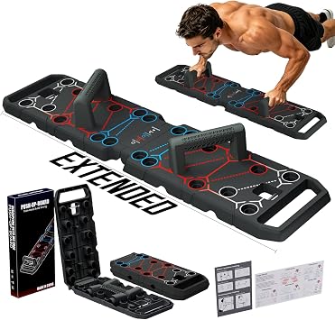 Extended Push Up Board, Foldable Portable 25 in1 PushUp Board