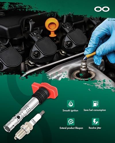 Miniatura 4 de SCITOO 6 bobinas de encendido con 6 bujías de iridio 2001 2002 2003 2004 2005 A4 A4 TT TT UF483 GN10444 673-9301,