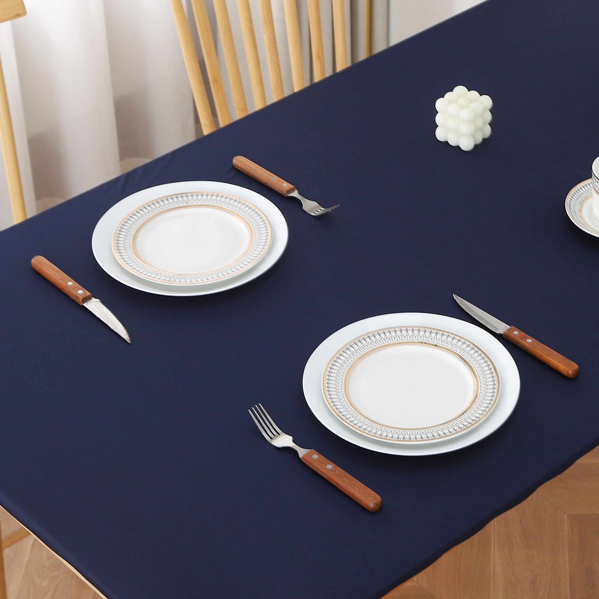 Nappe En Toile Cirée Au Mètre KEVKUS Nappe En Toile Cirée PC138-1 - Motif Phare, Mouette, Ancre Et Bateau Au Choix - Rectangulaire, Ronde Ou Ovale - Taille Ronde - 140 Cm