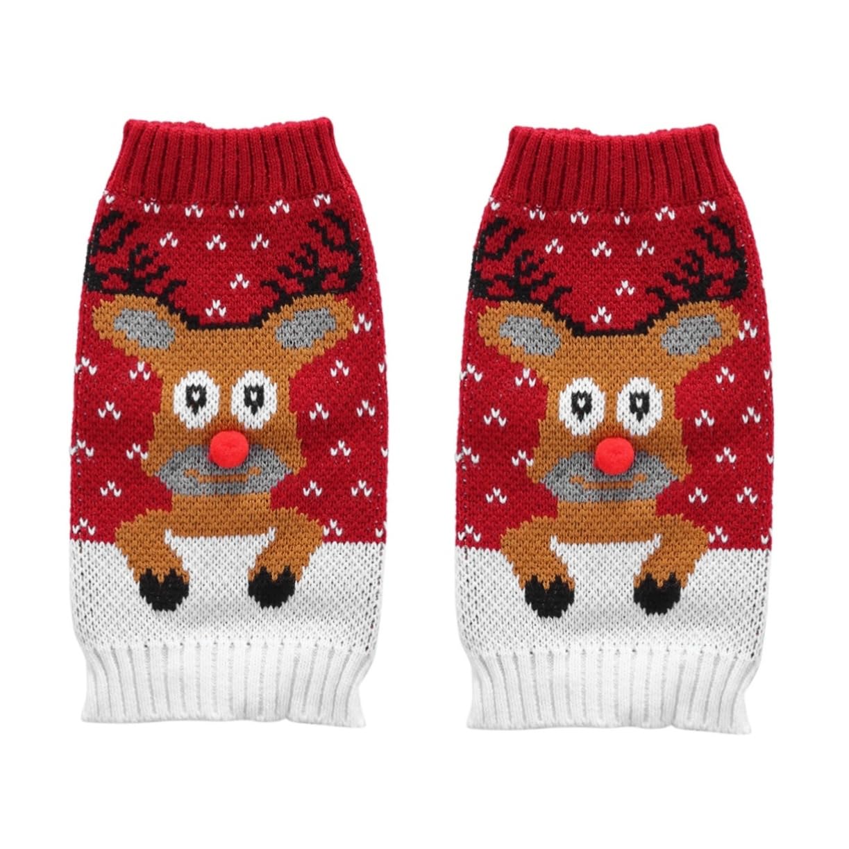 HMJGDHX 2 Pezzi Cucciolo Vestiti Invernali Caldi Maglione per Cani Adorabile Costume da Cervo per la Festa di Natale